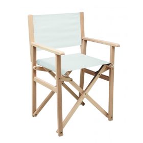 RIMIES Összecsukható fa strandszék, fehér