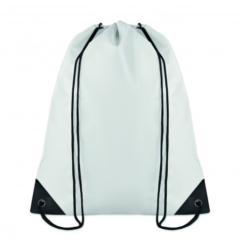 SHOOP 190T poliészter tornazsák, fehér