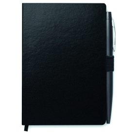 NOTALUX A6 vonalas jegyzetfüzet tollal, fekete