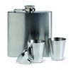 SLIMMY FLASK SET Laposüveg poharakkal, fakó ezüst