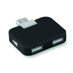SQUARE 4 portos USB elosztó, fekete