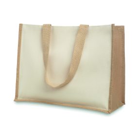CAMPO DE FIORI Juta és vászon bevásárlótáska, bézs