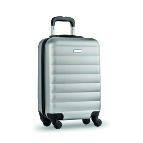 BUDAPEST Kerekes bőrönd, fakó ezüst