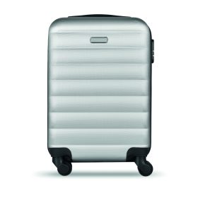 BUDAPEST Kerekes bőrönd, fakó ezüst