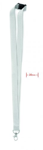 PANY Nyakpánt karabinerrel, 20 mm, fehér
