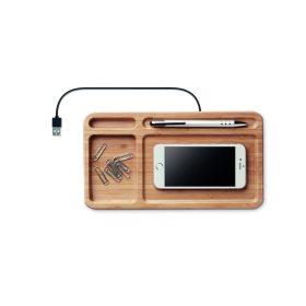 CLEANDESK Vez.nélk. töltő/rendszerező 5W, fa