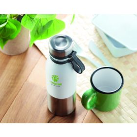 ICELAND Duplafalú kulacs, 600 ml, fehér