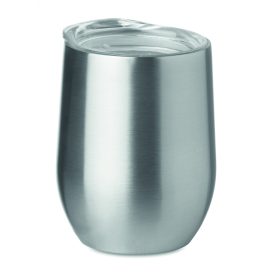 CHIN CHIN Duplafalú bögre 300 ml, fakó ezüst