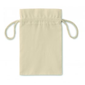 TASKE SMALL Kis pamut zsinórós tasak, bézs