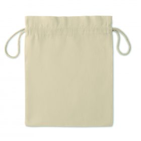 TASKE MEDIUM Közepes pamut zsinórós tasak, bézs