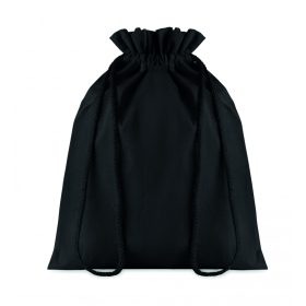 TASKE MEDIUM Közepes pamut zsinórós tasak, fekete