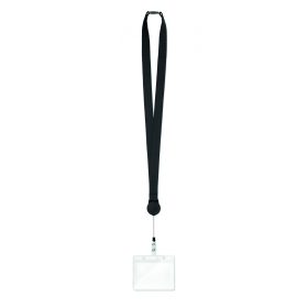ZIP LANYARD Nyakpánt kihúzható tartóval, fekete