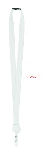 ZIP LANYARD Nyakpánt kihúzható tartóval, fehér
