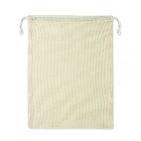VEGGIE Hálós pamut bevásárlózsák, bézs