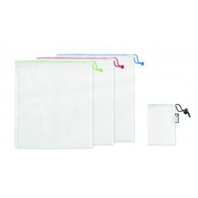 VEGGIE SET RPET 3 részes RPET bevásárlótasak, fehér